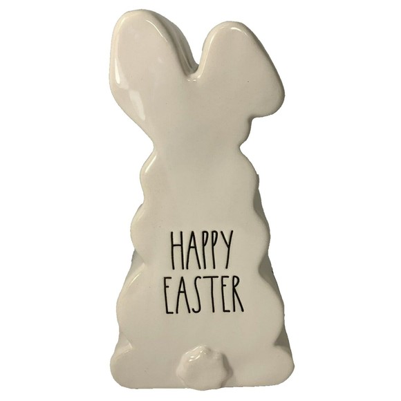 Rae Dunn Happy Easter Bunny Rabbit Figurine Sign Artisan Collection By Magenta - Picture 3 of 12